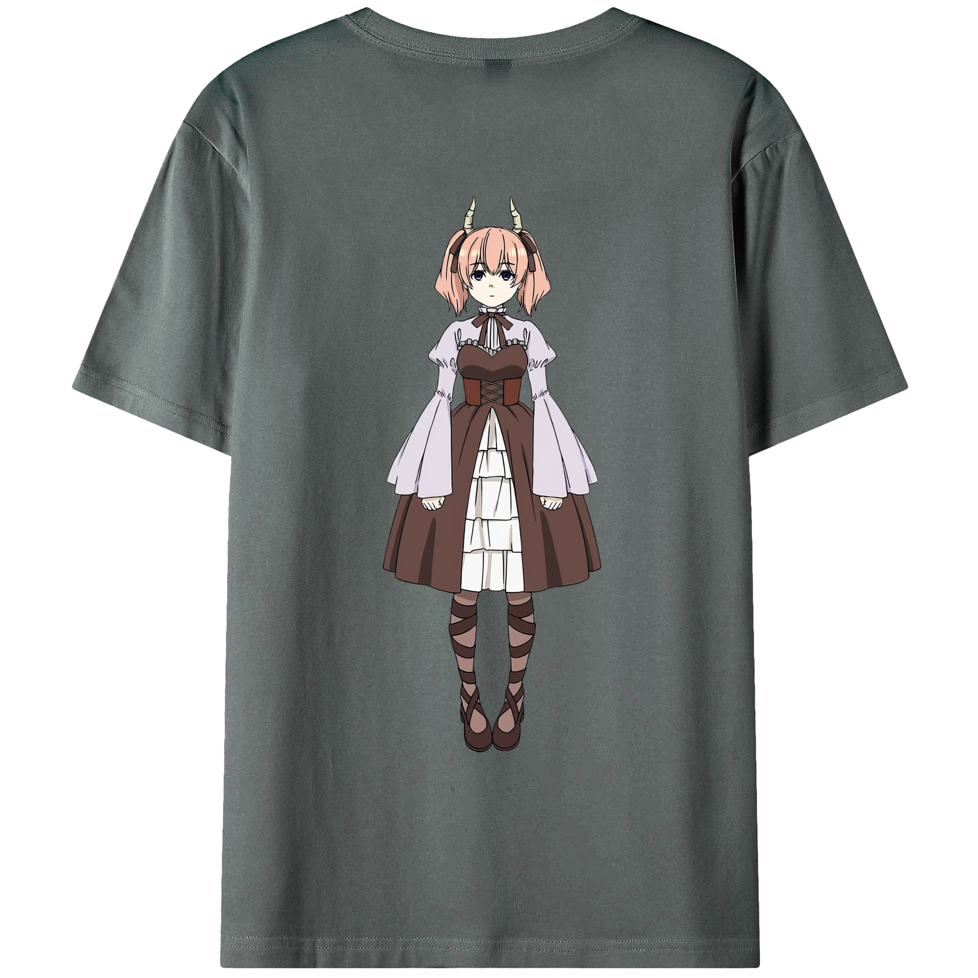 （画像用） 葬送のフリーレン Frieren 綿100％ メンズ半袖Tシャツ（バックプリント） 通気性